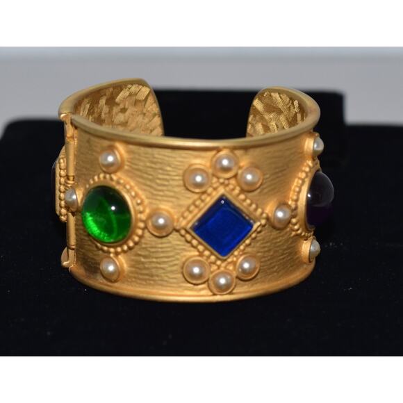 RARE Ann Taylor Gripoix Byzantine-inspired Maltese Cuff Bracelet - Picture 5 of 6